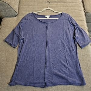 Sundance Purple Linen Lyocell Slouchy Casual Relaxed Top Size Medium